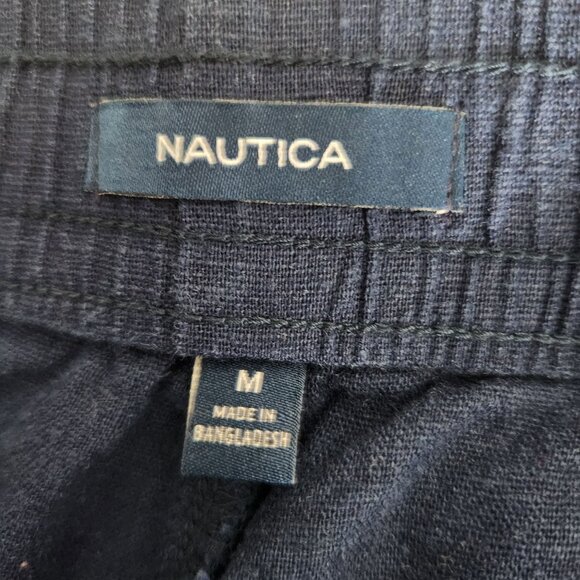 Nautica Shorts Womens Medium Navy Blue Linen-Blend Drawstring - Picture 5 of 13